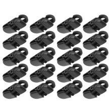20 piezas de clip para cordón de audífono - ABS negro