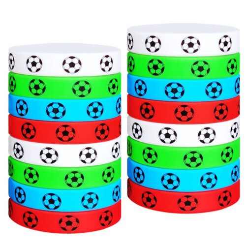 16 pulseras de silicona 20x1.2x0.2 cm R/W/B/G 1