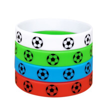 16 pulseras de silicona 20x1.2x0.2 cm R/W/B/G