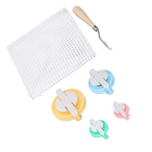 Kit de malla para ganchillo de alfombras 1 juego 50x50 cm haya