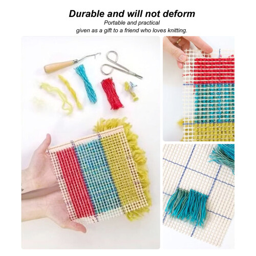 Teppichhäkelnetz-Set 1 Set 50  50 cm Stoff 9  6,5 cm 2