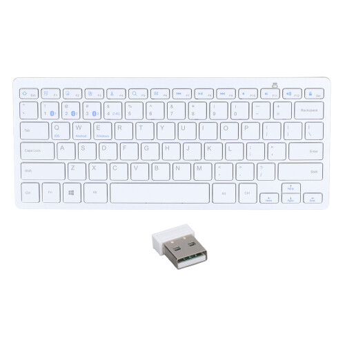 Teclado Bluetooth ultrafino de 78 teclas, blanco, 2AAA 1