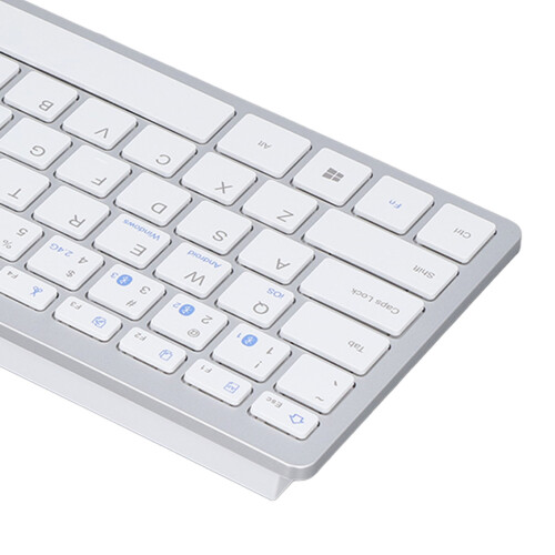 Teclado Bluetooth ultrafino de 78 teclas, blanco, 2AAA 2