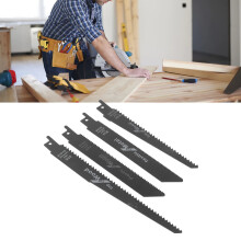 Juego de 4 hojas para sierra recíproca de acero al carbono negro