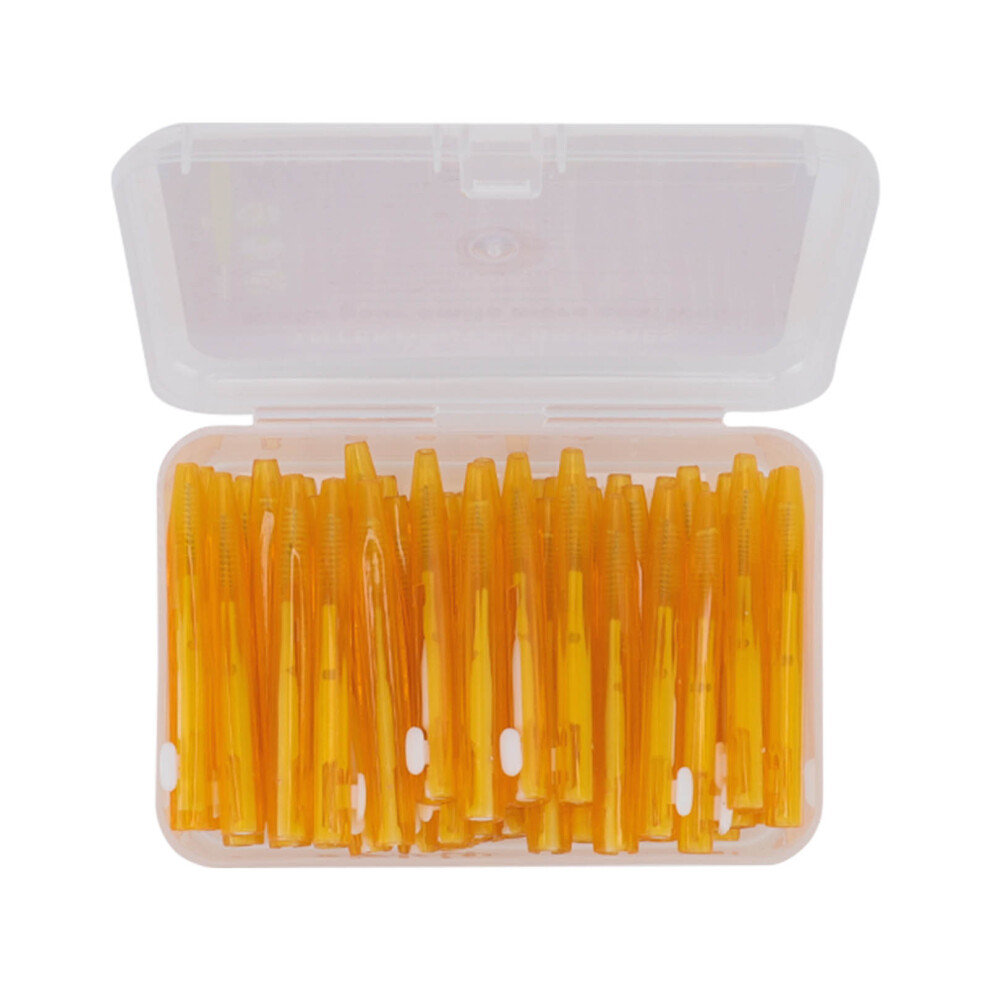 Orange 60Pcs Interdental Brush Practical Slim Braces Cleaner With Pp Handle For Adults Children Orthodontic Care