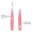 60 piezas cepillo interdental rosa mango de PP 64 mm 9