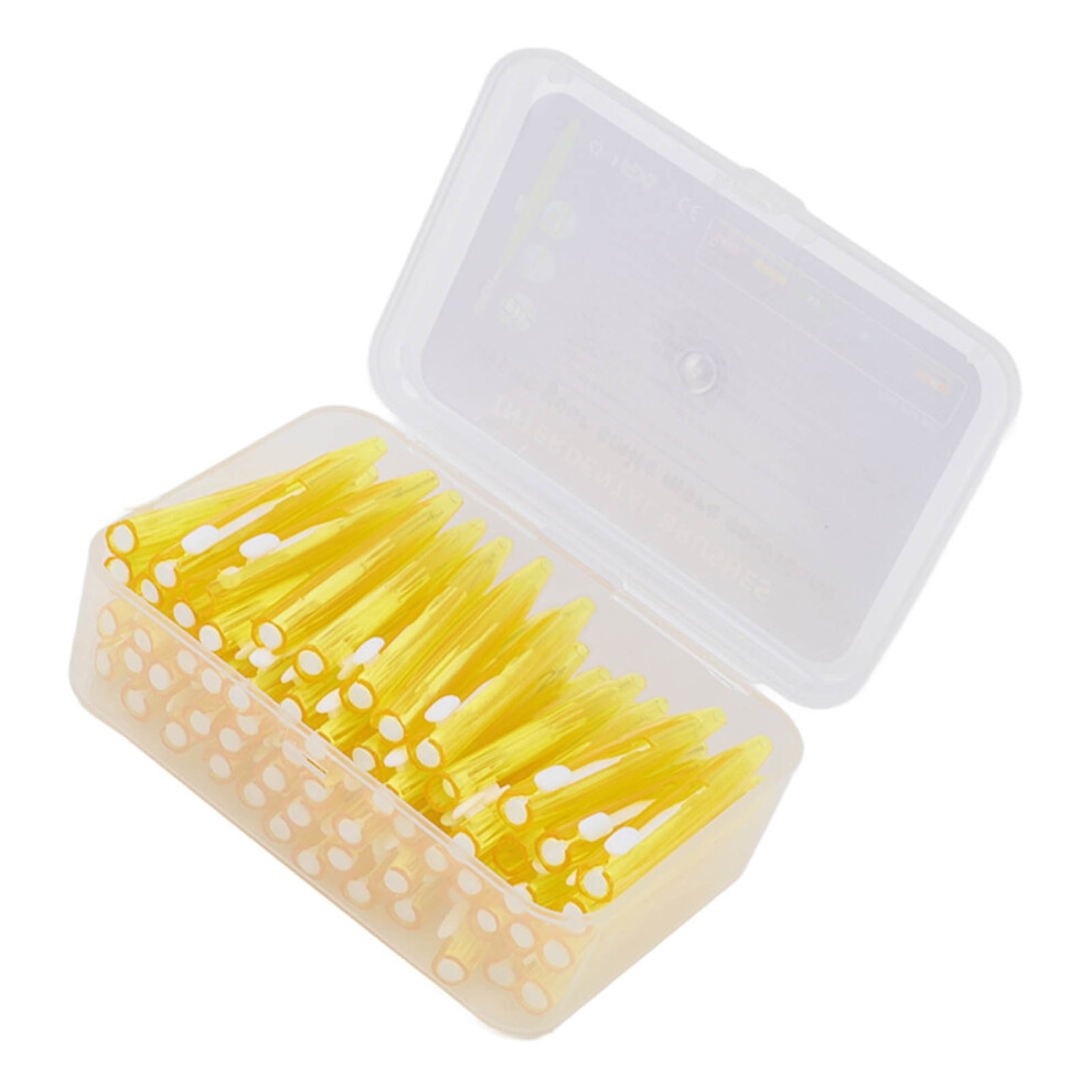 Yellow 60Pcs Interdental Brush Practical Slim Braces Cleaner With Pp Handle For Adults Children Orthodontic Care