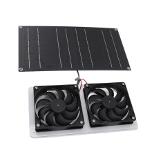 Kit de ventiladores con panel solar de 100 W, 34x18,5 cm, con dos ventiladores