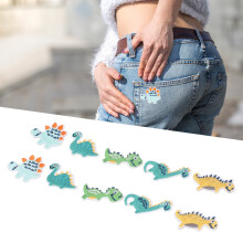 10 piezas de parches de dinosaurios pequeños y coloridos para planchar DIY