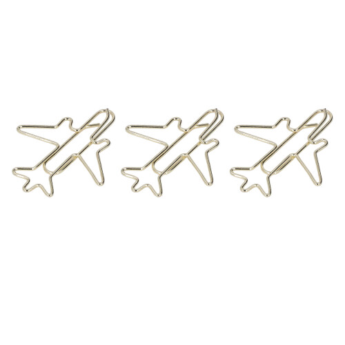 Büroklammern in Flugzeugform 100 Stück Gold Mini