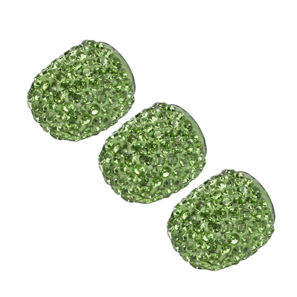 8Pcs Car Tire Valve Stem Cap Handmade Sparkling Rhinestone Attractive Universal For Modification Green 7891321373811