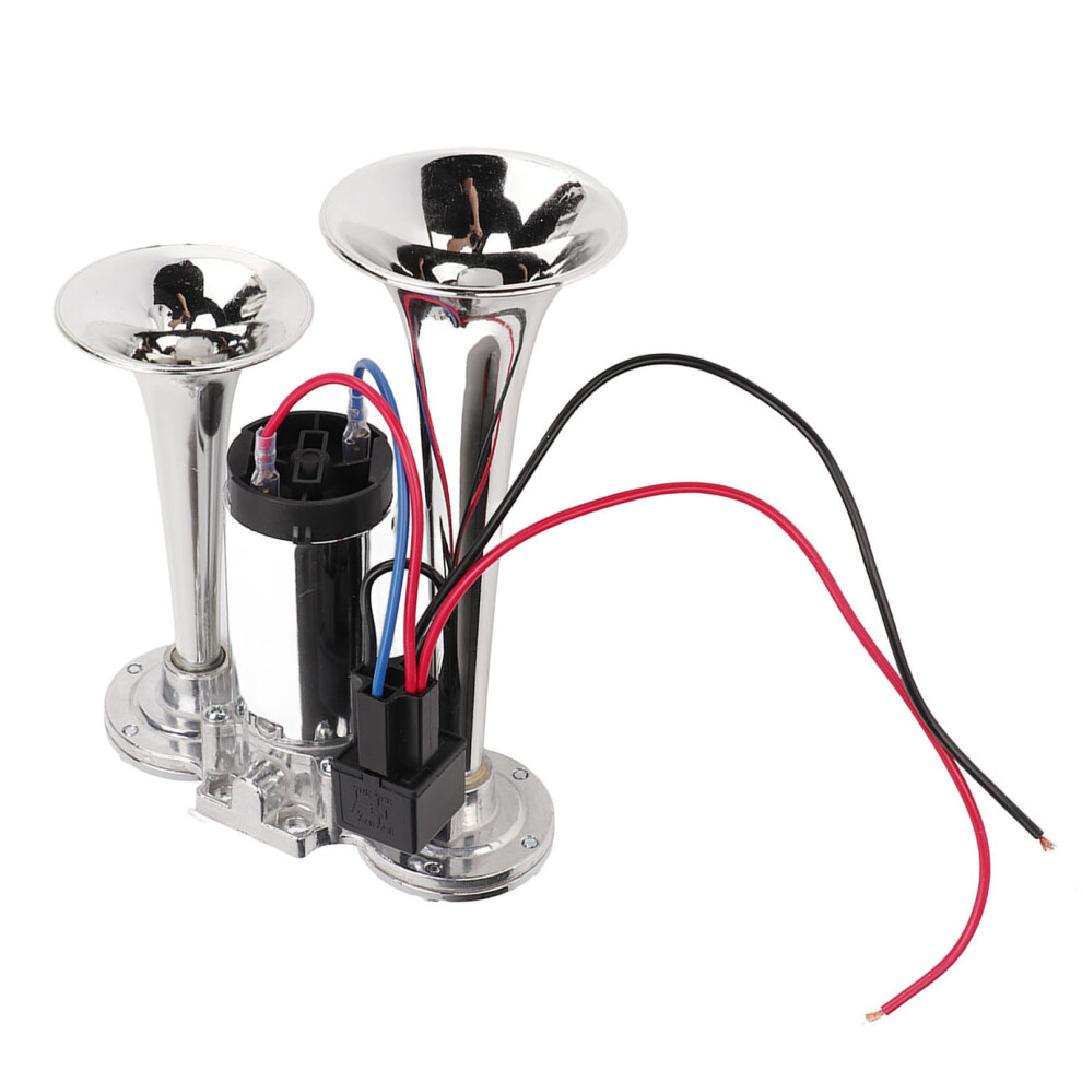 Truck Air Horn 12V 130Db Dual Trumpet Super Loud Strong Air Pressure For Train Boat Car 5081321375416