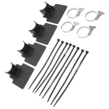 4 piezas de soporte para tubos de piscina 8x8x3,7 cm negro ABS/SS