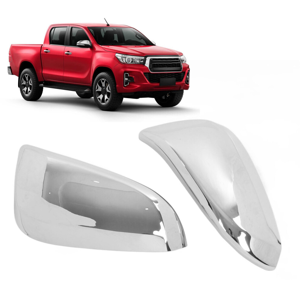 Exterior Rear View Mirror Cover Protector Adhesive Electroplating Style Replacement For Hilux Revo An120 An130 2015- 7891321377215