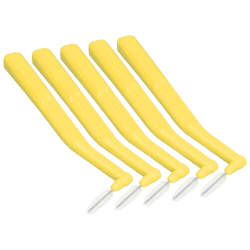 5 piezas de cepillos interdentales en forma de L 20 g amarillo