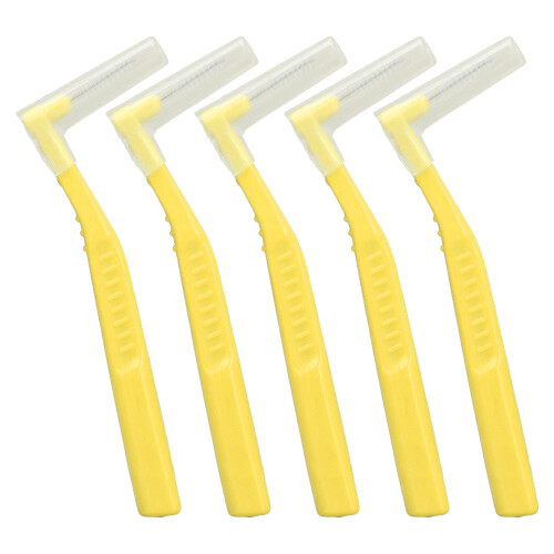5 piezas de cepillos interdentales en forma de L 20 g amarillo 1