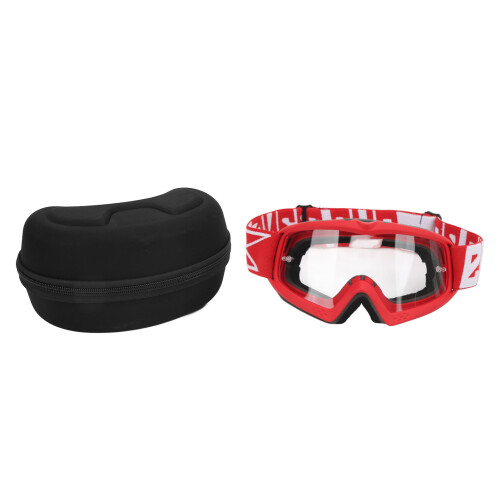Gafas de moto ajustables con marco rojo 8060 1