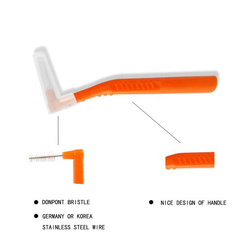 L-förmige Interdentalbürste grün 5 Stück Nylon/PP 2