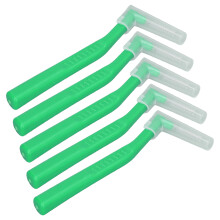 Cepillos interdentales en forma de L, 5 piezas, verde, Paquete de 0.7 oz