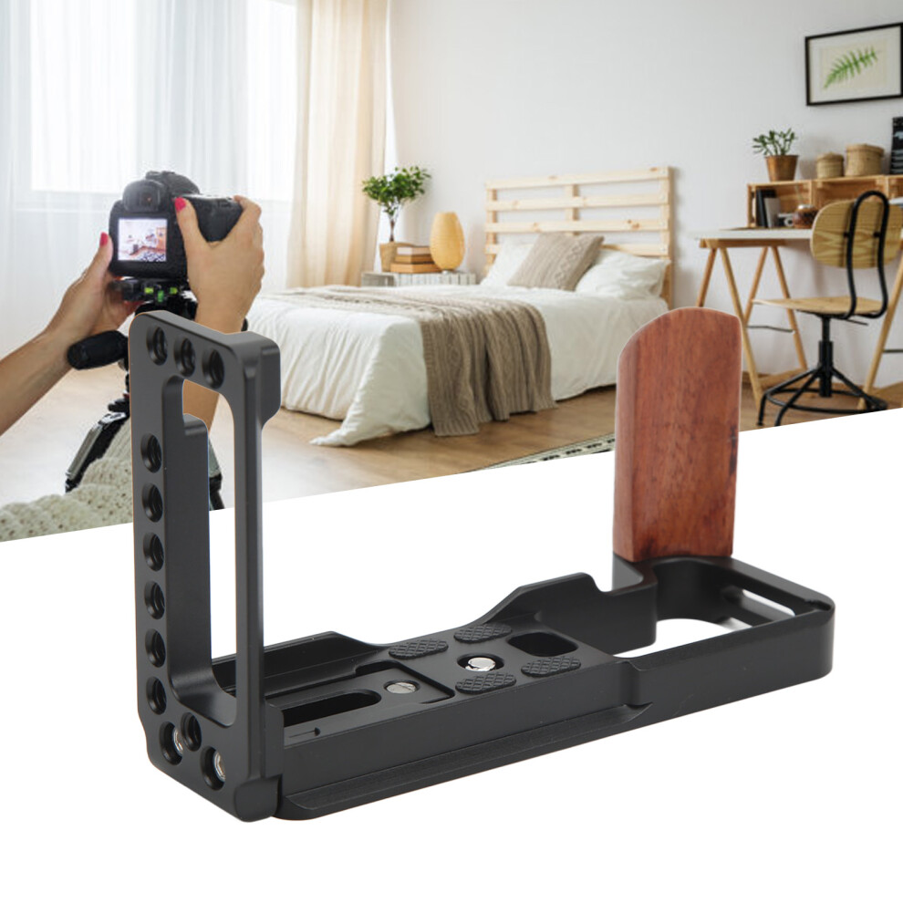 Quick Release Vertical L Bracket With Wooden Hand Grip L Plate For Fujifilm X T3 Camera 7891321379653