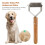 Rastrillo para subpelo de mascotas - Mango de madera, doble cara 10