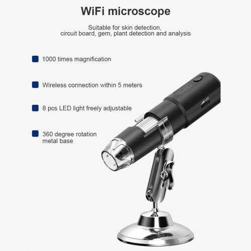 Microscopio digital inalámbrico 550mAh mini negro 2