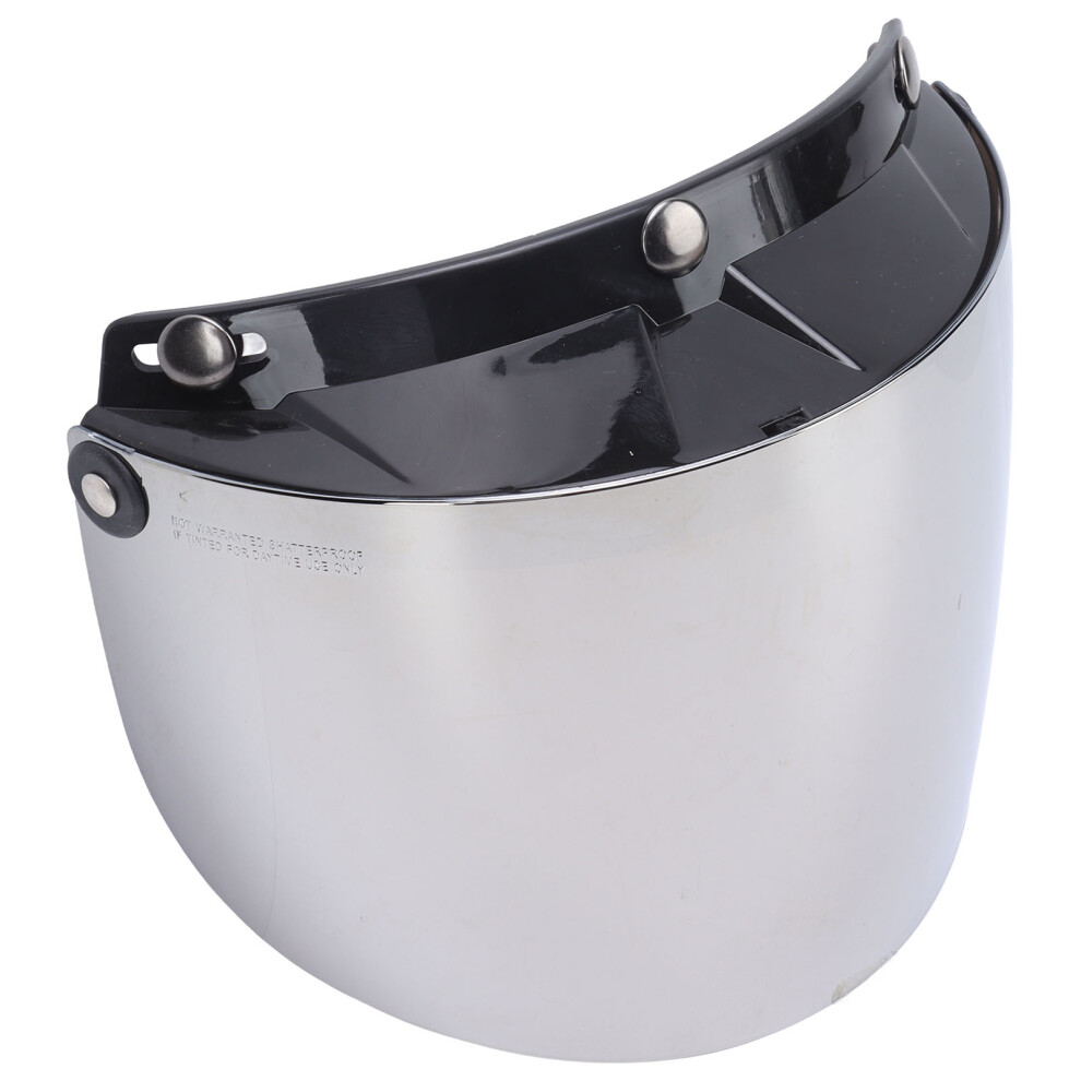 Motorcycle Helmet Lens Metal Button Removable Uv Protection Adjustable Motorbike Helmet Visor Lens Silver 8731321382880