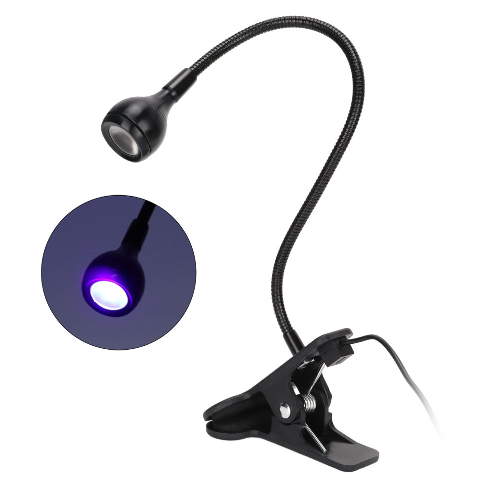3W Uv Glue Curing Lamp Adjustable Aluminum Alloy Abs Usb Led Light Ultraviolet Lamp With Clip Control Switch Gooseneck 7891321383223