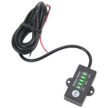 Batterieanzeige 12V/24V, 5-LED, IP65, ABS, quadratisch