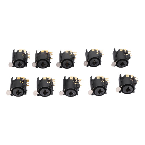 10 piezas XLR hembra de 6,5 mm para montaje en panel negro 1