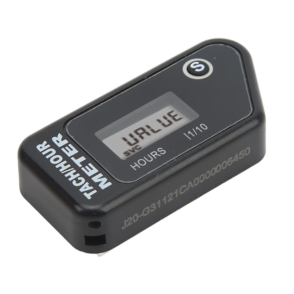 Inductive Digital Tach Hour Meter Ip68 Waterproof Motorcycle Rpm Counter For Lawn Mower Dirt Bike Black 8461321382459