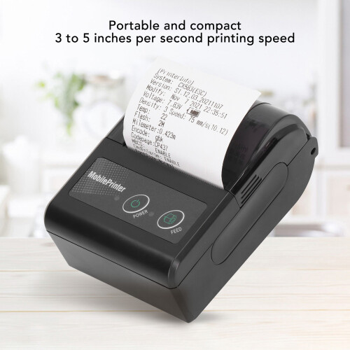Bluetooth Receipt Printer Smartphone Control 200dpi Thermal Label Printer Receipts Printer with 1 Roll Printer Paper 2