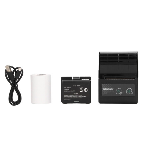 Bluetooth Receipt Printer Smartphone Control 200dpi Thermal Label Printer Receipts Printer with 1 Roll Printer Paper 1