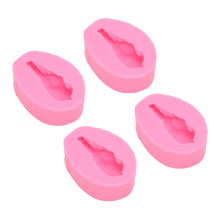 Drumstick-Silikonform 4 Stück Rosa 5,8 x 2,8 x 8 cm