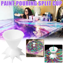 3 piezas de tazas divididas para verter pintura, mini 2.5x5x5cm