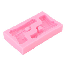 Molde de silicona 3D para pistola rosa para pasteles y caramelos
