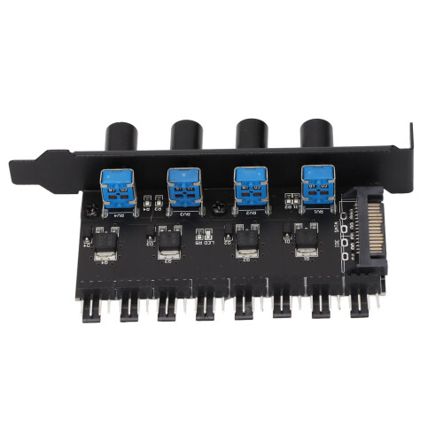 8-Kanal-PC-Lüfter-Hub 72 W 0-12 V 4-Knopf-Controller