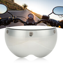 Helmet Visor Windproof Sandproof Retro Style Motorcycle Helmet Visor with Adjustable Buckle Silver