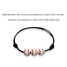 12Pcs Sports Ball Bracelet Baseball Tennis Basketball Rugby Beads Bracelets Adjustable Wax Cord Inspirational Sports Ball Wristbands