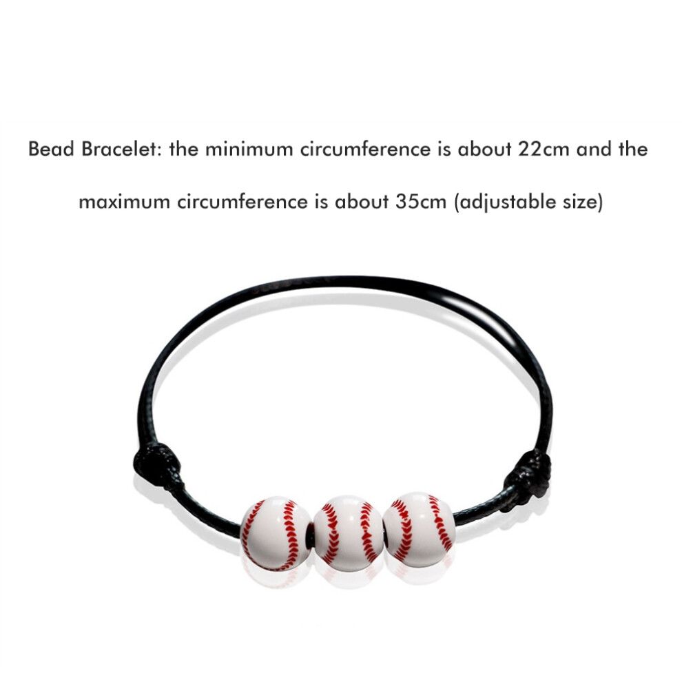 12Pcs Sports Ball Bracelet Baseball Tennis Basketball Rugby Beads Bracelets Adjustable Wax Cord Inspirational Sports Ball Wristbands-image-OPC-PHVN52N-NEW