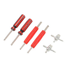 Kit de 6 piezas removedor de núcleo de válvula de neumático, cabeza doble/simple