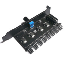 Hub de ventiladores para PC de 8 canales, con perilla, 0-12V, 72W, 4PIN IDE