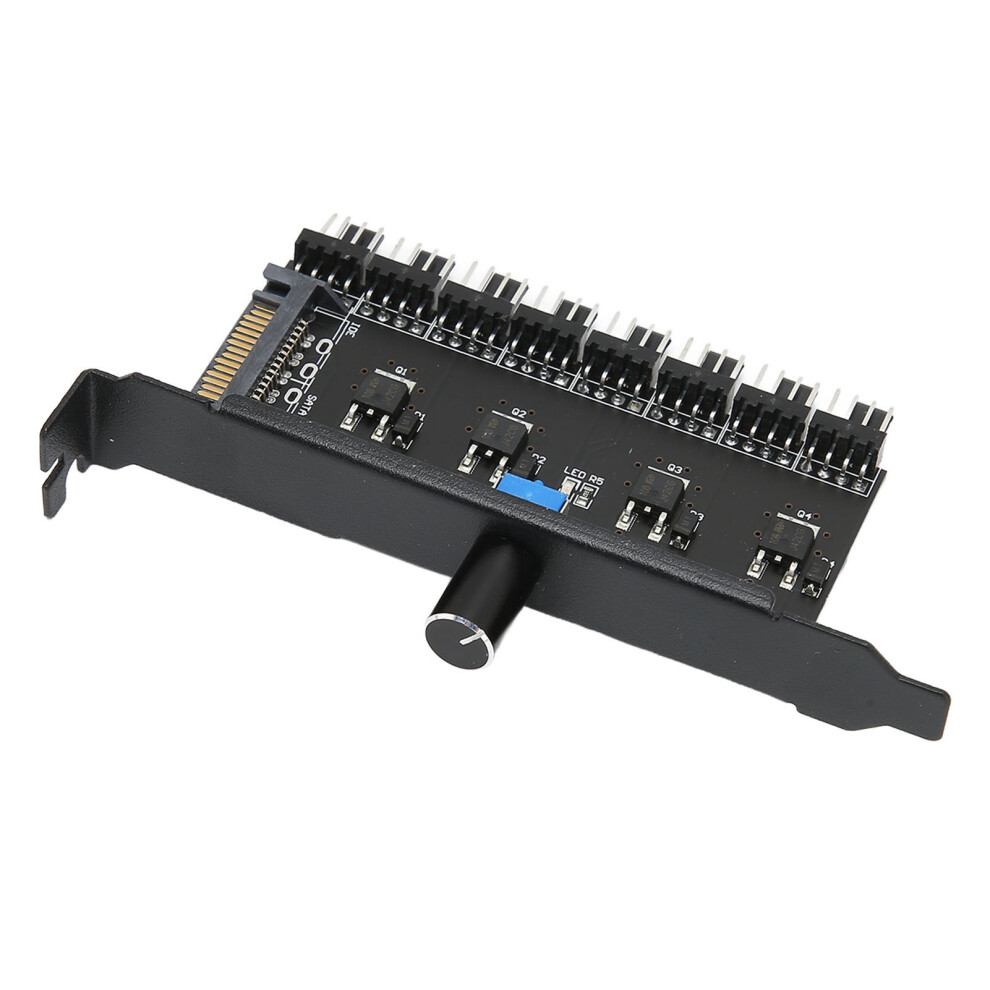 Pc Fan Hub 8 Channels Sata Knob Cooling Fan Speed Controller For Cpu Chassis Hard Drive Vga Pwm Fan Pci Bracket 9371321399472