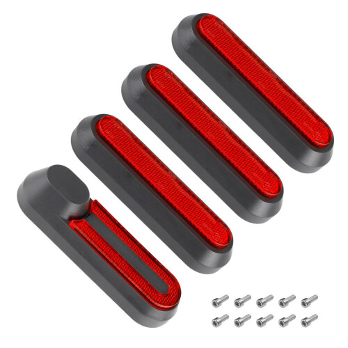 4x M365 PRO2 1S Tiras para bujes de rueda Blanco+Rojo 2