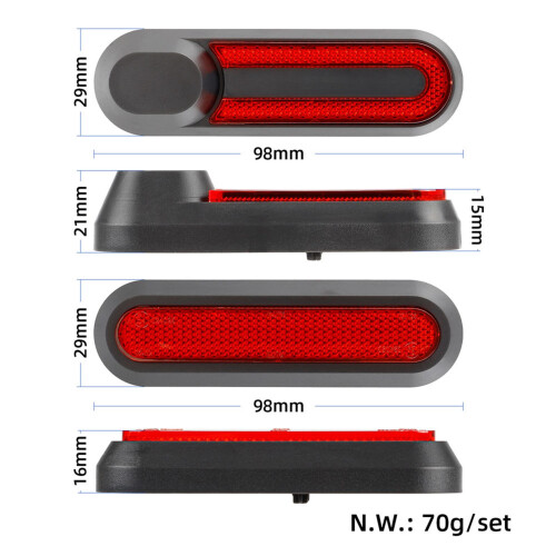 4x M365 PRO2 1S Tiras para bujes de rueda Blanco+Rojo 1