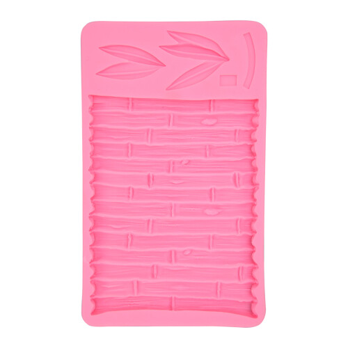 Molde de silicona con patrón de bambú rosa, 6.6oz/186g 2