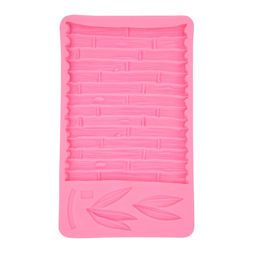 Molde de silicona con patrón de bambú rosa, 6.6oz/186g