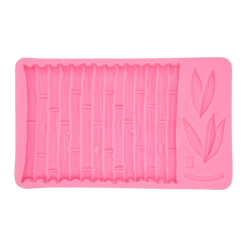 Molde de silicona con patrón de bambú rosa, 6.6oz/186g 1