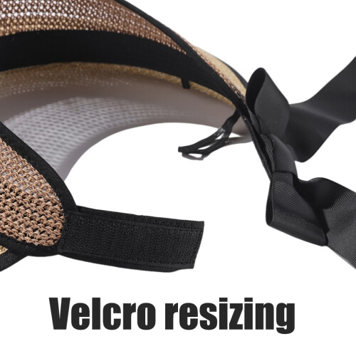 Faltbares Visier aus Stroh, Einheitsgröße, Khaki/Off-White