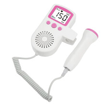 Fetal Heartbeat Monitor LCD Screen Ultrasound High Sensitivity 3.0 MHz Probe Waterproof Low Noise Heart Rate Detection Pink